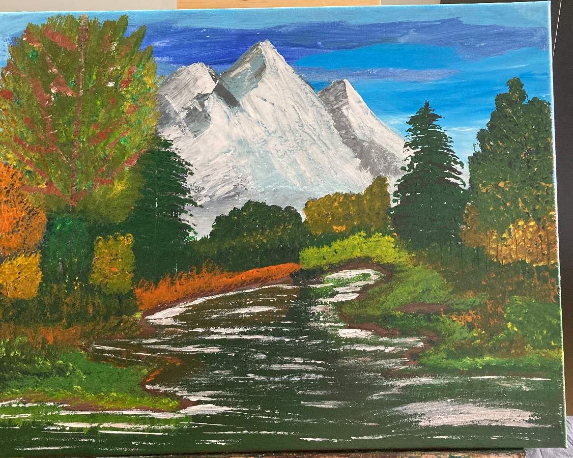 Mountain Reflections. Painting #4. Bob Ross Painting Binge Continues. - Home