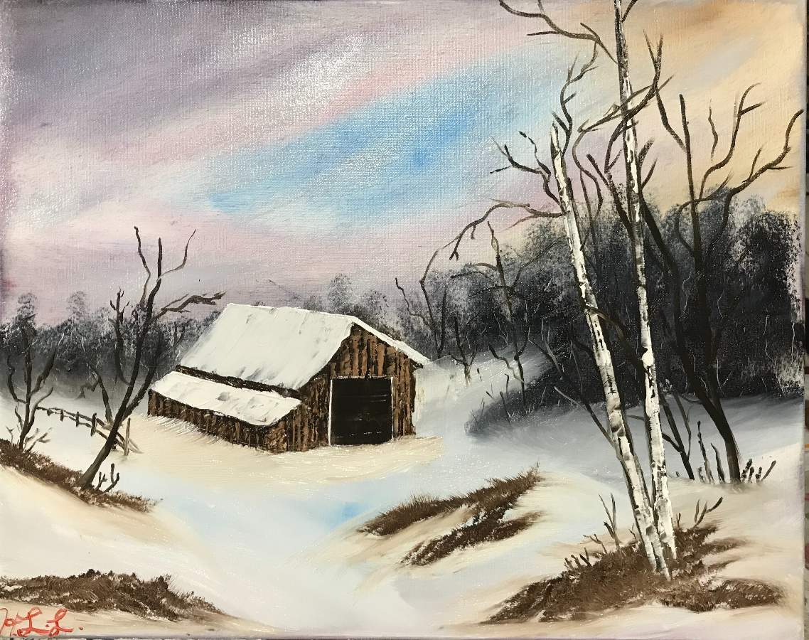 winter barn paintings winter barn paintings
