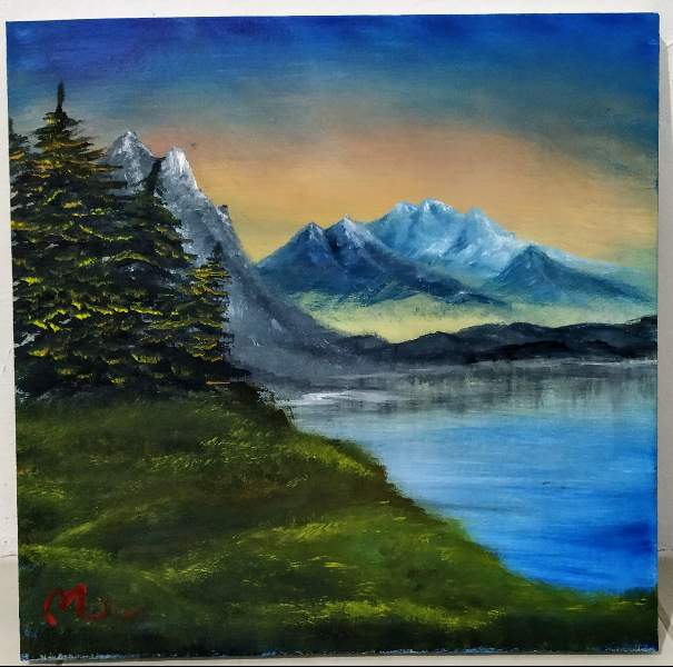 Land, Water and Sky - Everett Boyer- Bob Ross Style Paintings