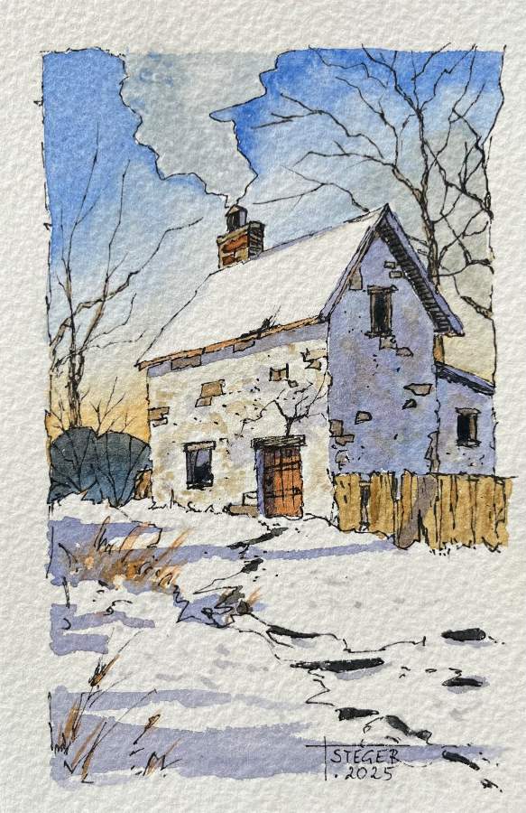 Old stone farmhouse - Peter Sheeler