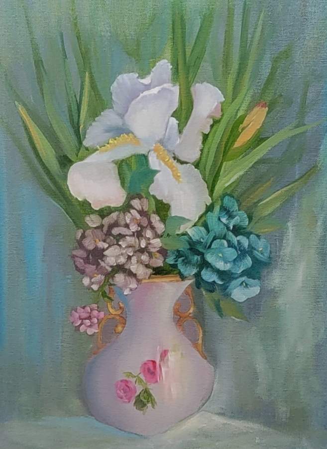 Iris in a porcelain vase - Gary Jenkins