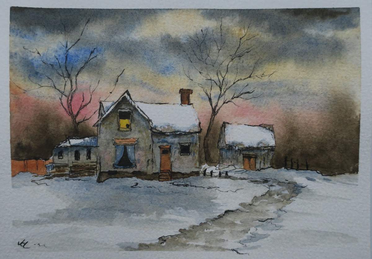 Moonlit Winter Night - Peter Sheeler