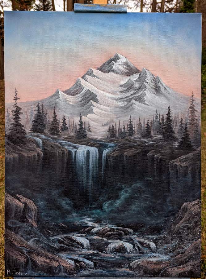 mountain drawing color